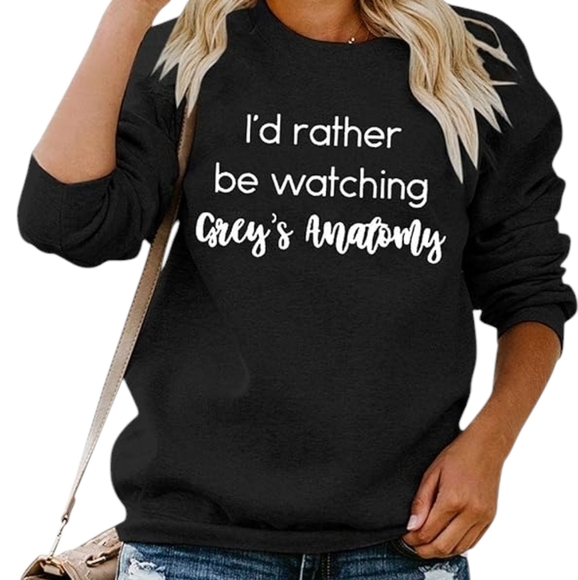 NWOT Grey's Anatomy Black Graphic Sweatshirt Size Medium A0114 - Picture 5 of 5